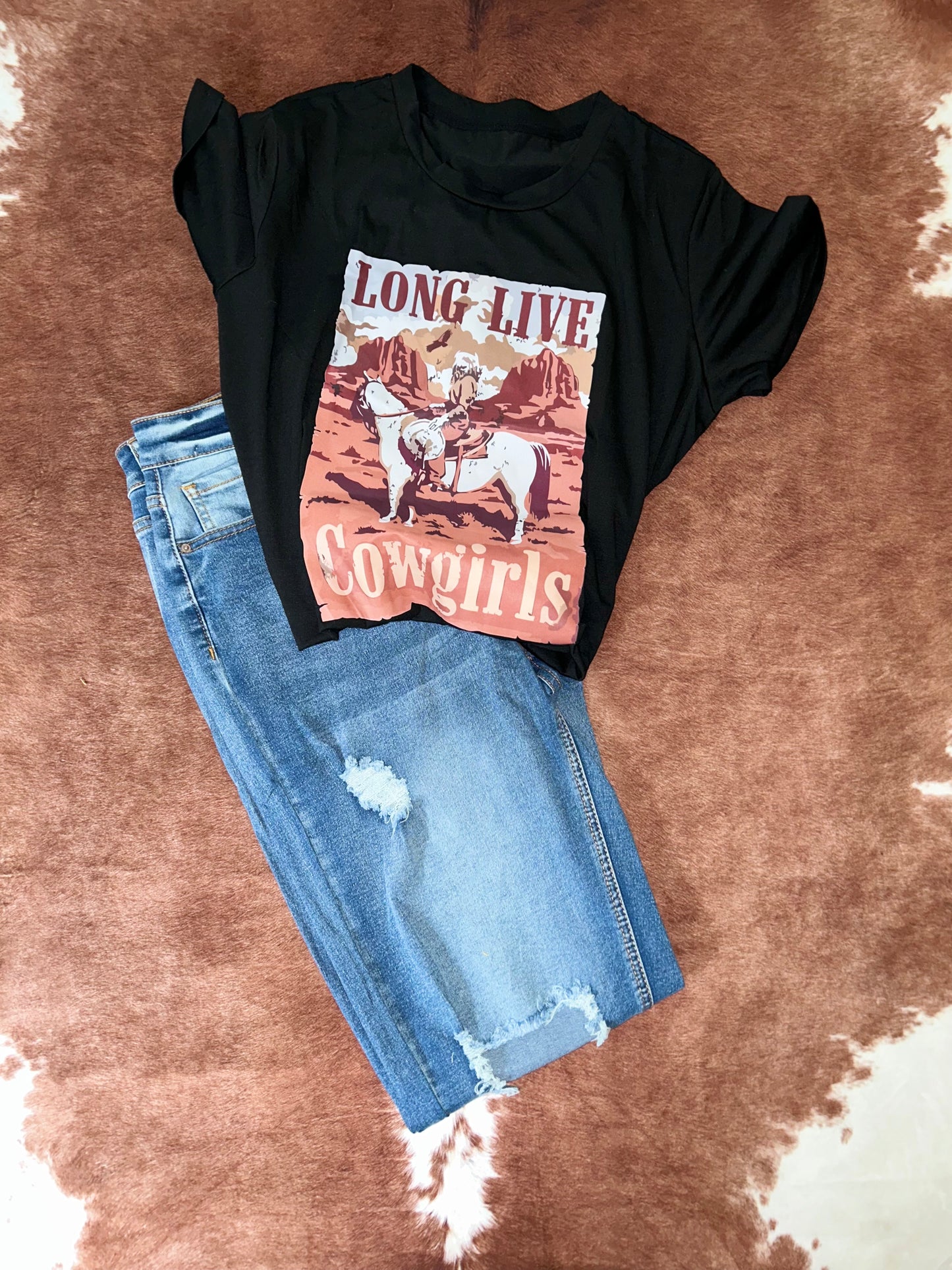 Straight Leg Knee Cut Jeans