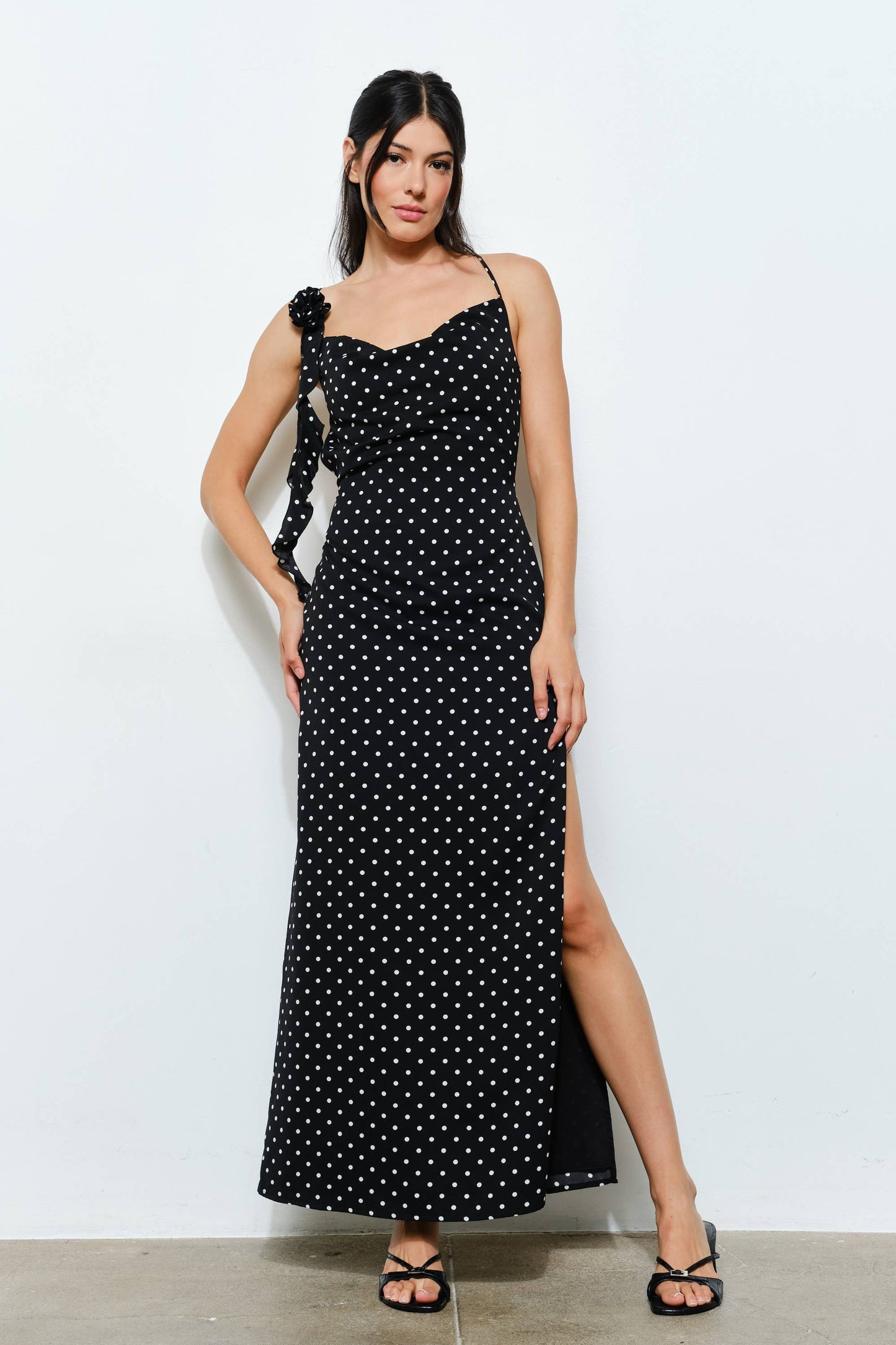 EAVES POLKA DOT MAXI DRESS