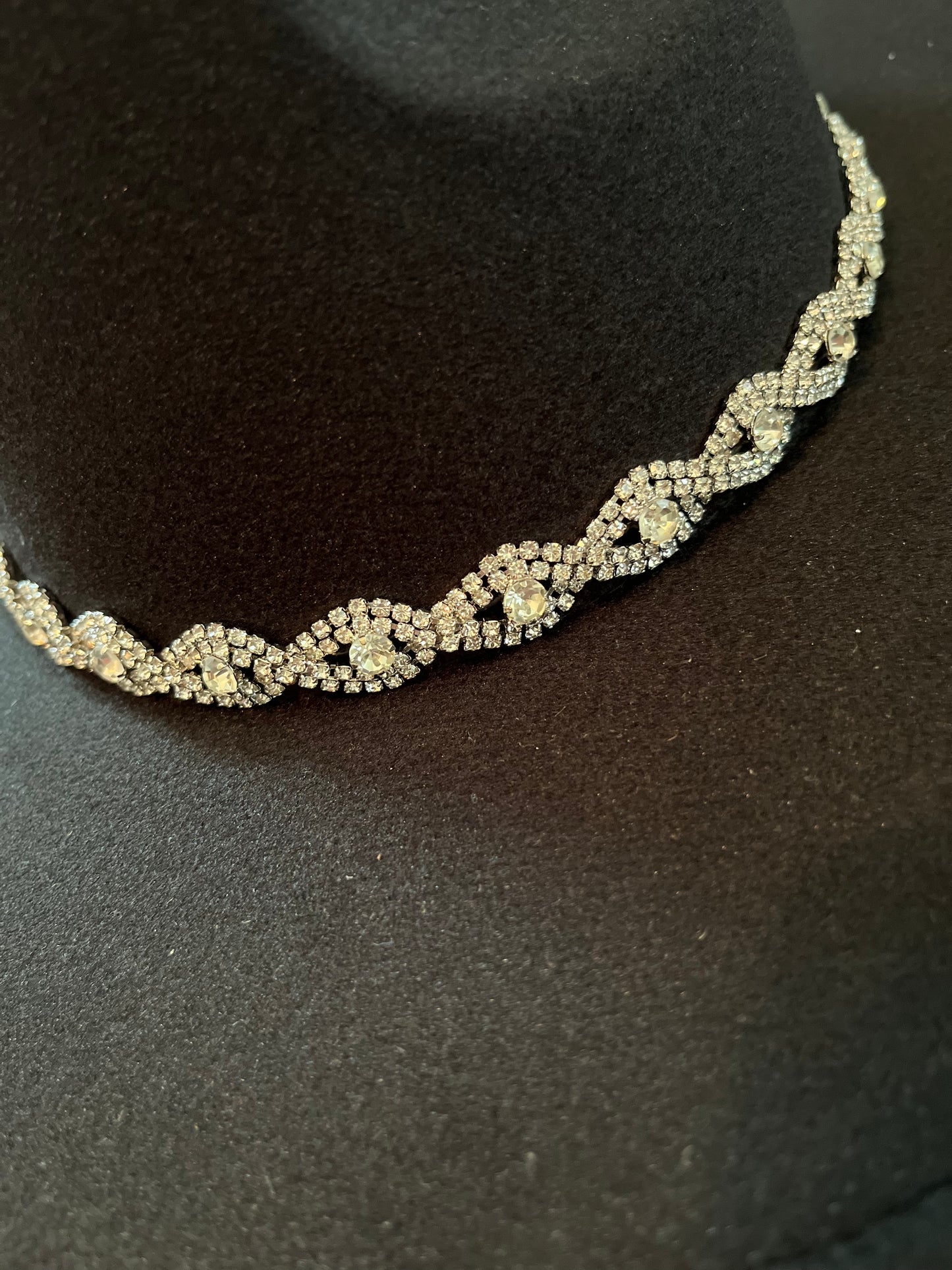 Rhinestone Twist Fedora Hat