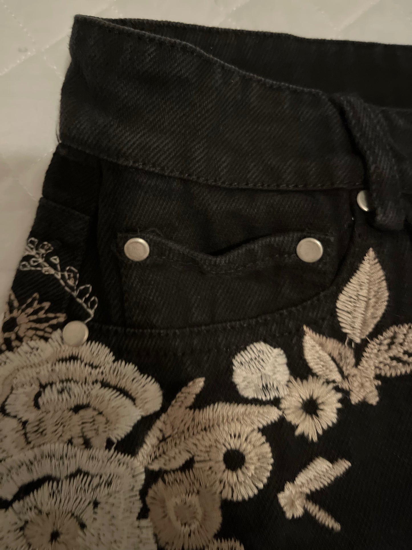 Champagne Rose Denim Skirt