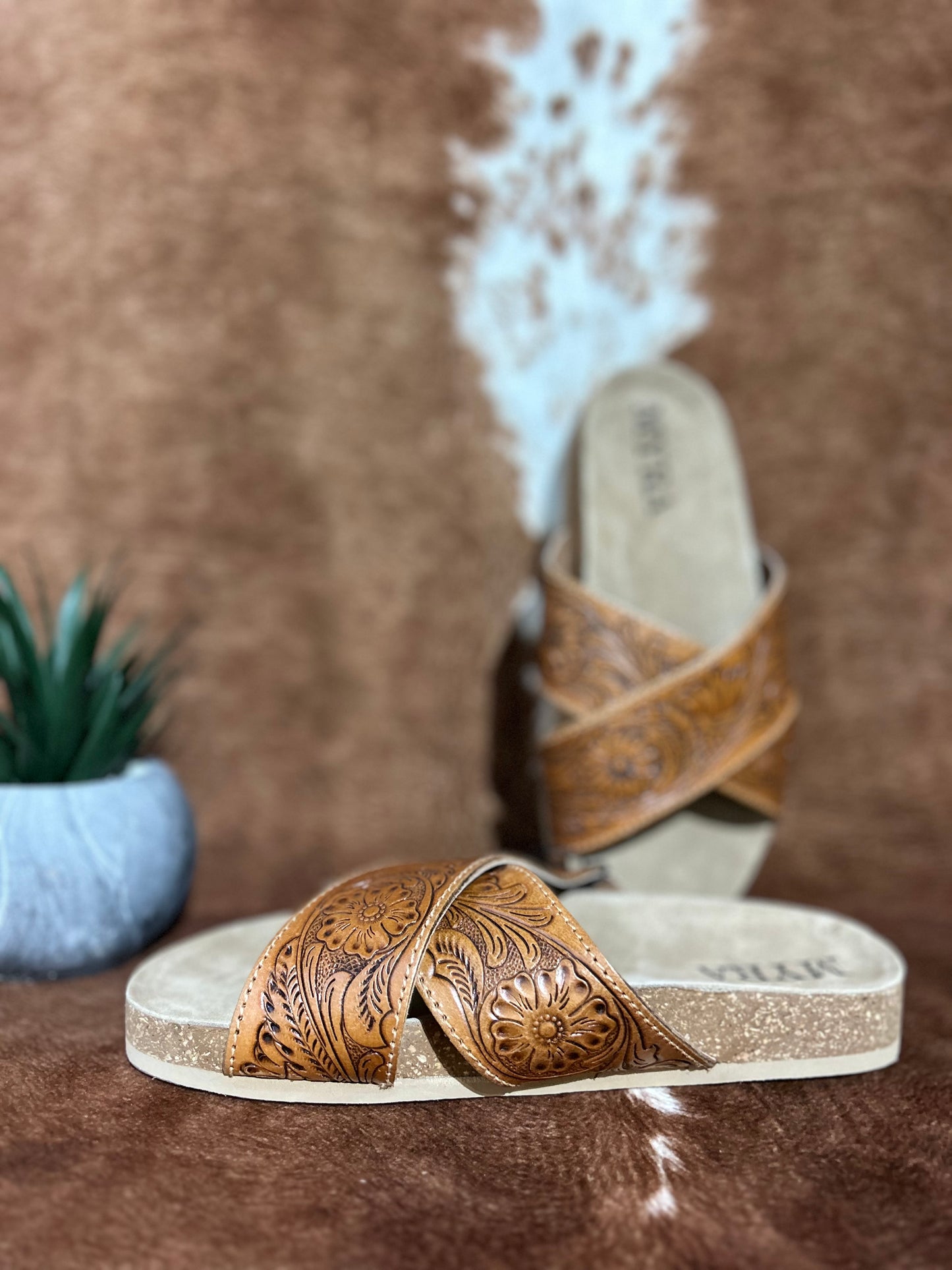 Gracie Hand-tooled Sandals