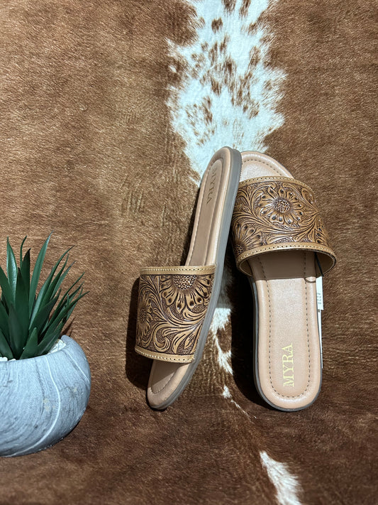 Xena Hand-tooled Sandals