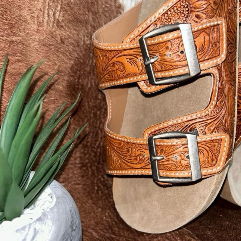Molly Megan Hand Tooled Sandals