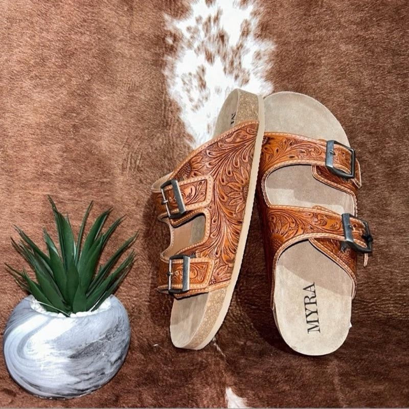 Molly Megan Hand Tooled Sandals