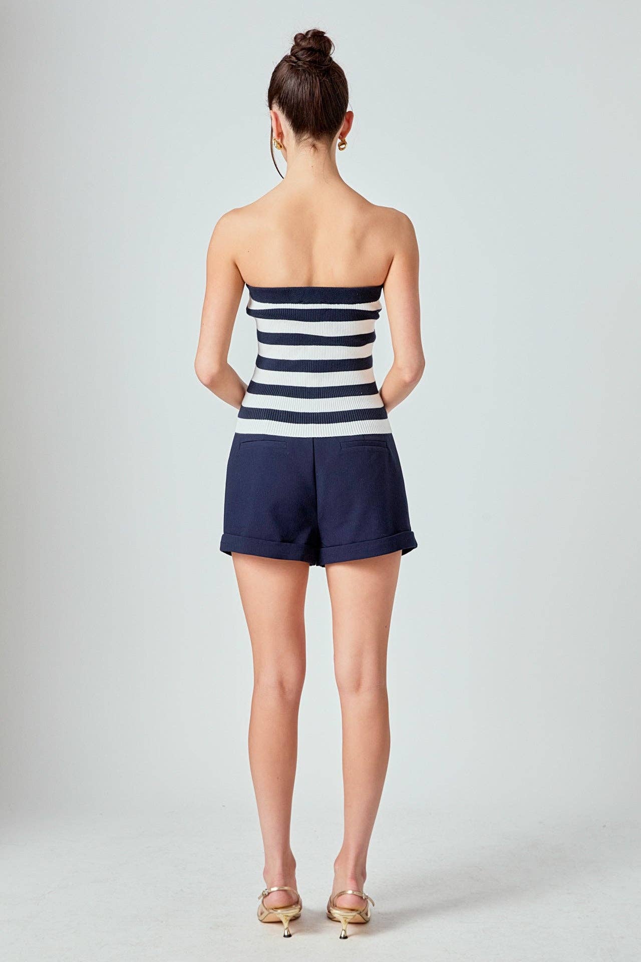 Striped Strapless Top