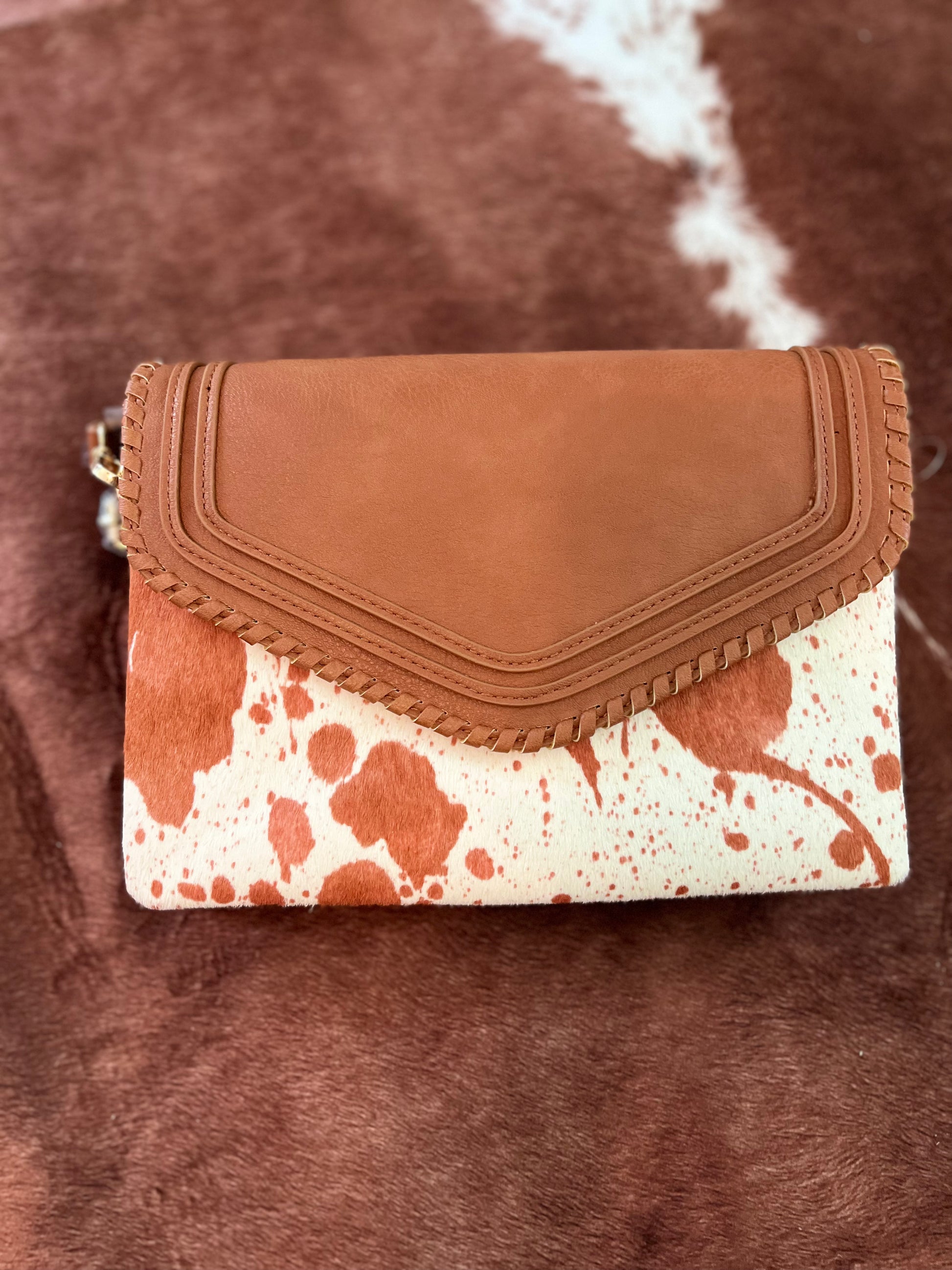 Faux shop cowhide purse